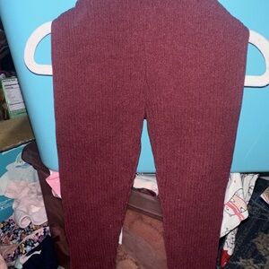 Cat & Jack Maroon Ribbed Knit Leggings